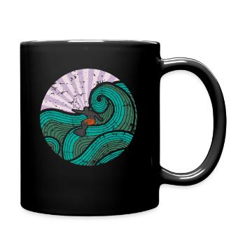 Surfer violet - Mug uni - noir - Droite