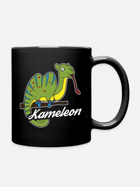 Chameleons, Iguana or Kameleon Animal Love - Full Colour Mug - black