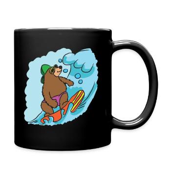 Surfen - Tasse einfarbig - Schwarz - Rechts