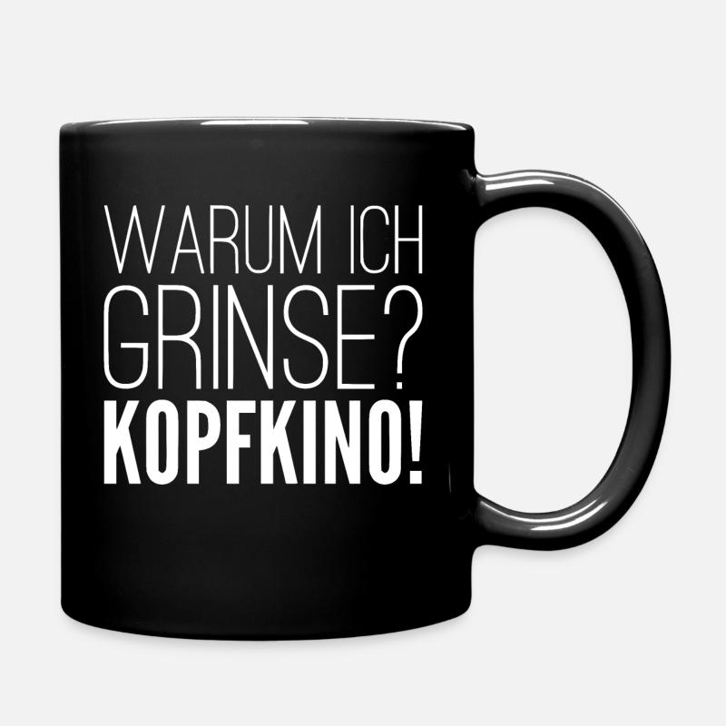 Why am I smiling? HEAD KINO! - Full Colour Mug - black