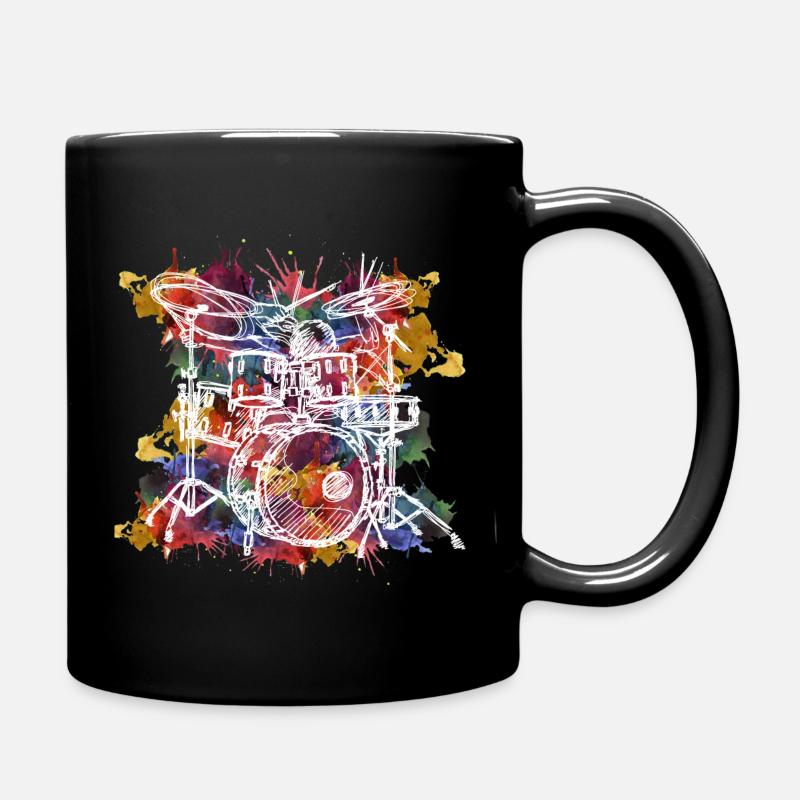 Abstrakt Schlagzeug - Tasse einfarbig - Schwarz