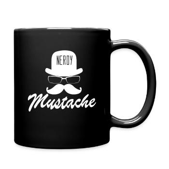 Nerdy Mustache Moustache - Full Colour Mug - black - Right