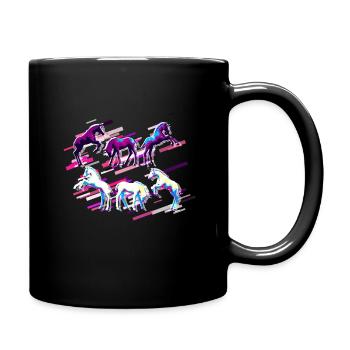 Unicorn Foal 80s Retro Violet - Full Colour Mug - black - Right