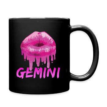 Gemini Zodiac Sexy Lippenhemd - Tasse einfarbig - Schwarz - Rechts