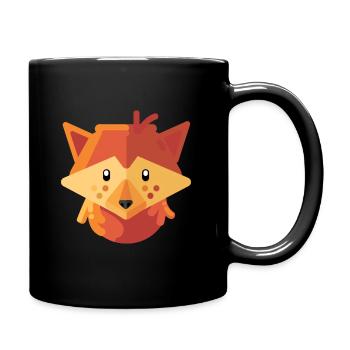 Sweet fox with freckles. Comic gift - Full Colour Mug - black - Right