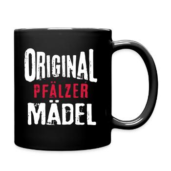 Pfälzer Mädel Pfälzerin Frau Pflaz Geschenk - Tasse einfarbig - Schwarz - Rechts