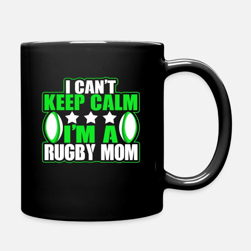 Lustige Rugby Mom Geschenk - Tasse einfarbig - Schwarz