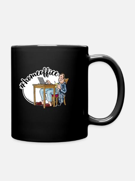Homeoffice - Tasse einfarbig - Schwarz