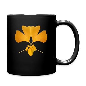 Ginkgo leaf - Full Colour Mug - black - Right