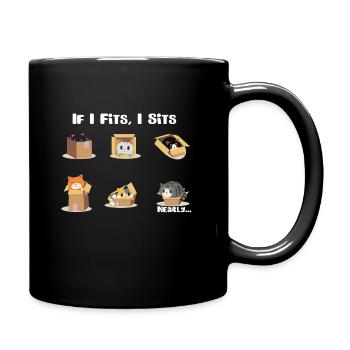 Lustige Katze Meme Sachen, die Katzen tun - Tasse einfarbig - Schwarz - Rechts