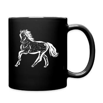 Pferd - Tasse einfarbig - Schwarz - Rechts