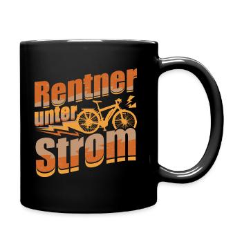Rentner E-Bike Ebike - Tasse einfarbig - Schwarz - Rechts