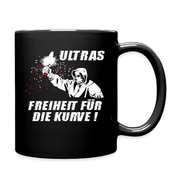 Ultras Freiheit fuer die Kurve - Tasse einfarbig - Schwarz - Rechts