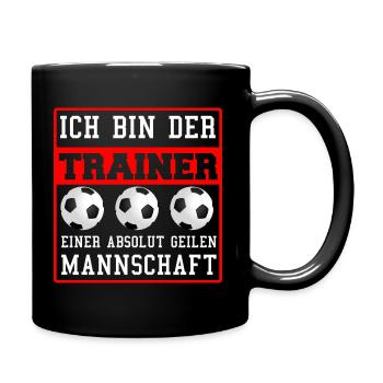 Fussball Fussball Trainer Coach - Tasse einfarbig - Schwarz - Rechts