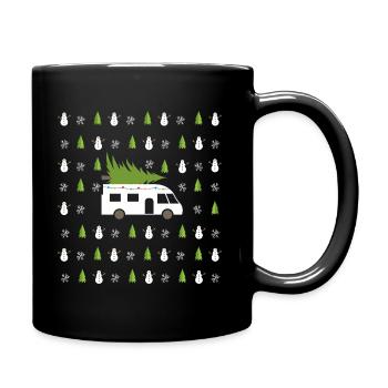 Weihnachtsgeschenk für Motorhome Owner Festliche Camper - Tasse einfarbig - Schwarz - Rechts