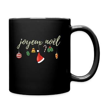 Weihnachten Joyeux Noel - Tasse einfarbig - Schwarz - Rechts