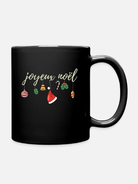 Christmas Joyeux Noel - Full Colour Mug - black
