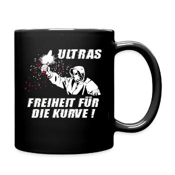 Ultras Freiheit für die Kurve - Tasse einfarbig - Schwarz - Rechts