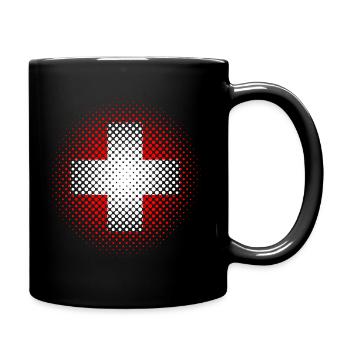 Le drapeau de la Suisse indique le pays d'origine - Mug uni - noir - Droite