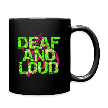 Taub und laut - Tasse einfarbig - Schwarz - Rechts