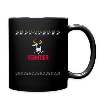 Bavarian Monkey reindeer - Full Colour Mug - black - Right