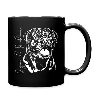 DOGUE DE BORDEAUX Hundeportrait Wilsigns Hunde - Tasse einfarbig - Schwarz - Rechts