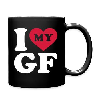 I love my girlfriend - Tasse einfarbig - Schwarz - Rechts