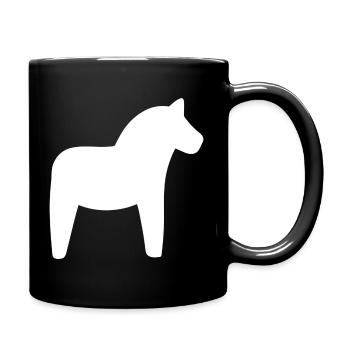 Dalapferd Dalarnapferd Typisch Schwedisch Symbol - Tasse einfarbig - Schwarz - Rechts