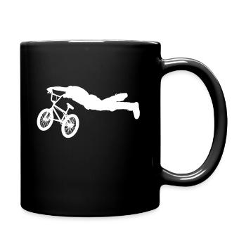 BMX, MTB / Mountain bike Super man tricks, trick - Full Colour Mug - black - Right