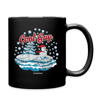 Schneemann Cool Guy - Tasse einfarbig - Schwarz - Rechts