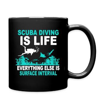 plongée sous-marine - Mug uni - noir - Droite