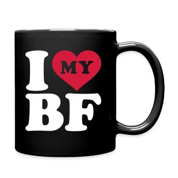 I love my boyfriend - Mug uni - noir - Droite