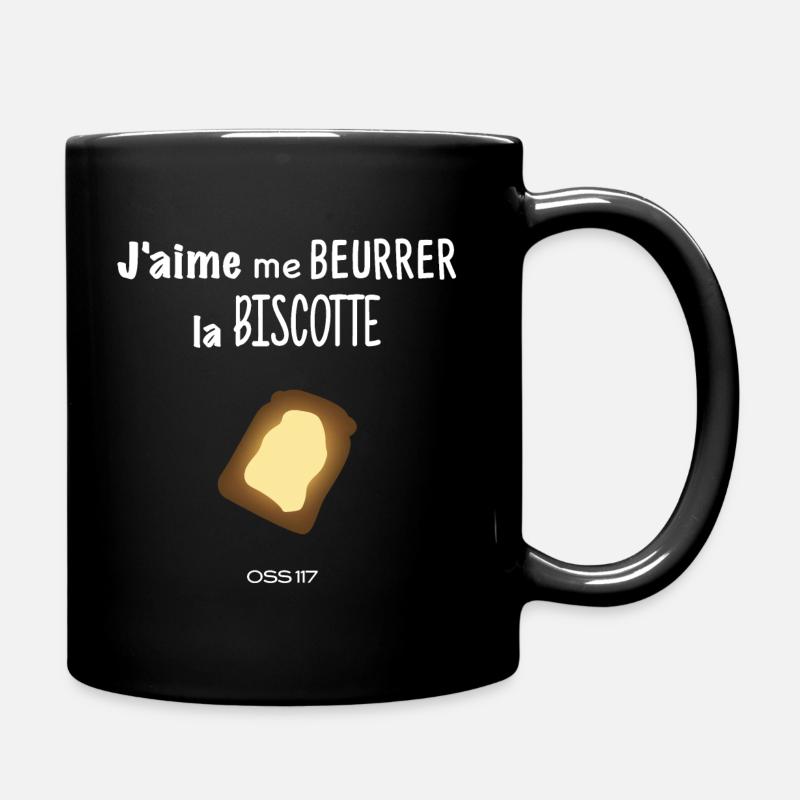 Ich mag es, den Keks-Oss117-Kult-Satz zu bestreichen - Tasse einfarbig - Schwarz