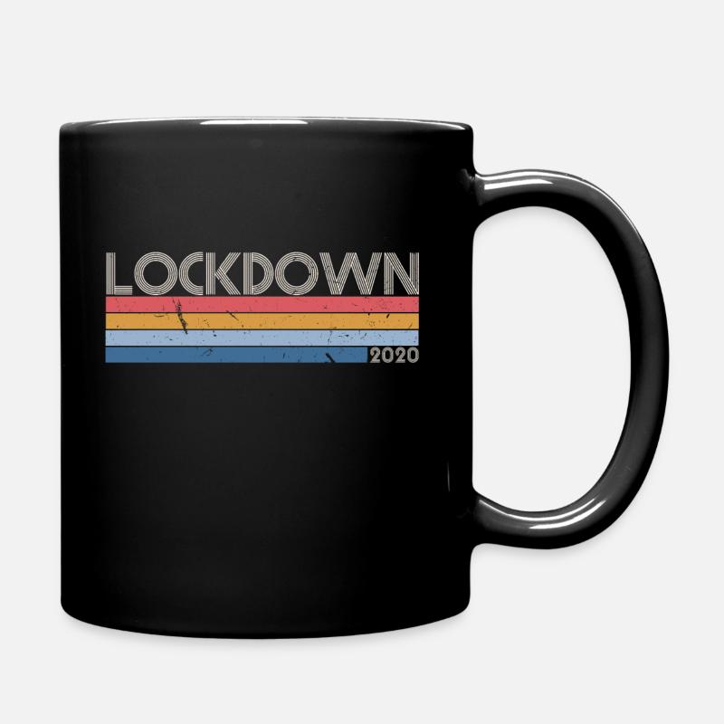 Vintage Lockdown Social Distancing 2020 - Full Colour Mug - black