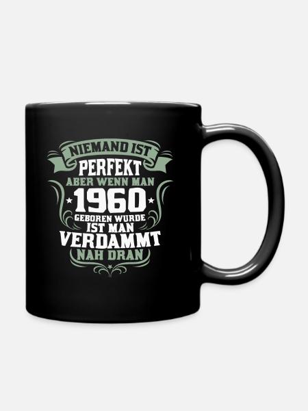 1960 geboren 60 Jahre Geburtstaggeschenk - Tasse einfarbig - Schwarz