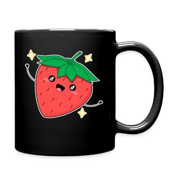 Fraise Kawaii - Mug uni - noir - Droite