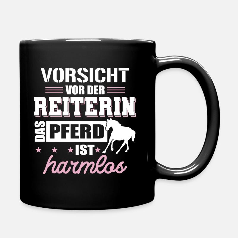Pferd Pferdesprüche Reiterin Geschenk - Tasse einfarbig - Schwarz