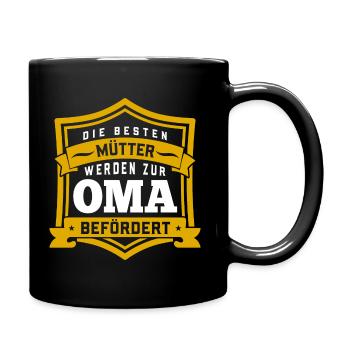 Die besten Mütter werden zur Oma befördert - Tasse einfarbig - Schwarz - Rechts