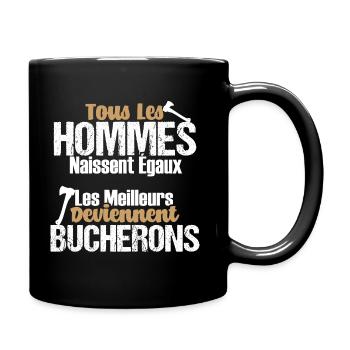 Bûcheron humour drôle phrase bucheron métier - Mug uni - noir - Droite