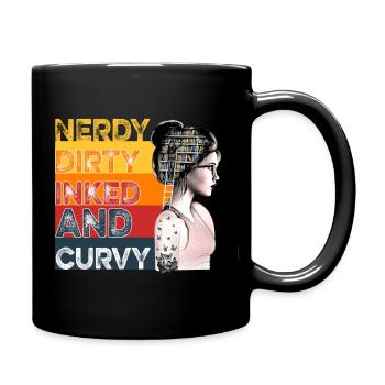 Ringard sale encré et curvy - Mug uni - noir - Droite