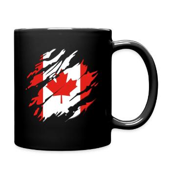 Drapeau canada feuille d'érable feuille d'érable fissures - Mug uni - noir - Droite
