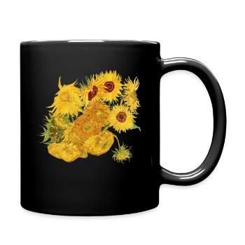 Vincent van Gogh Sonnenblumen Sunflowers Art Kunst - Tasse einfarbig - Schwarz - Rechts