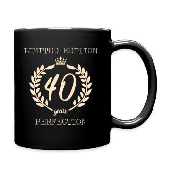 40 Jahre Perfektion - Tasse einfarbig - Schwarz - Rechts
