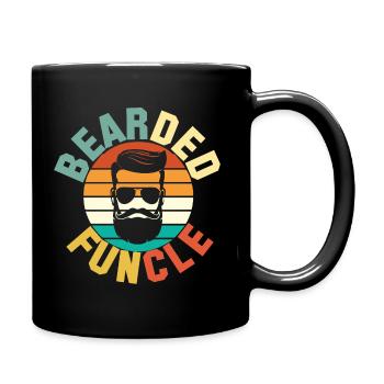 Bearded Funcle Vintage Retro Style - Full Colour Mug - black - Right