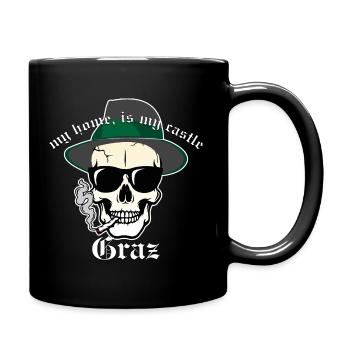 Graz Steiermark Österreich Skull Geschenk R - Tasse einfarbig - Schwarz - Rechts