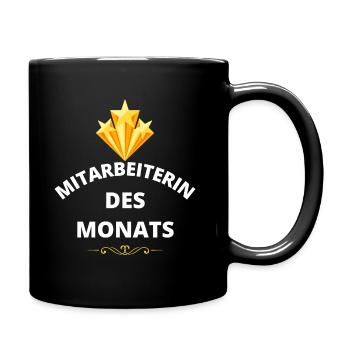 MITARBEITERin des Monats Wertschätzung Danke - Tasse einfarbig - Schwarz - Rechts