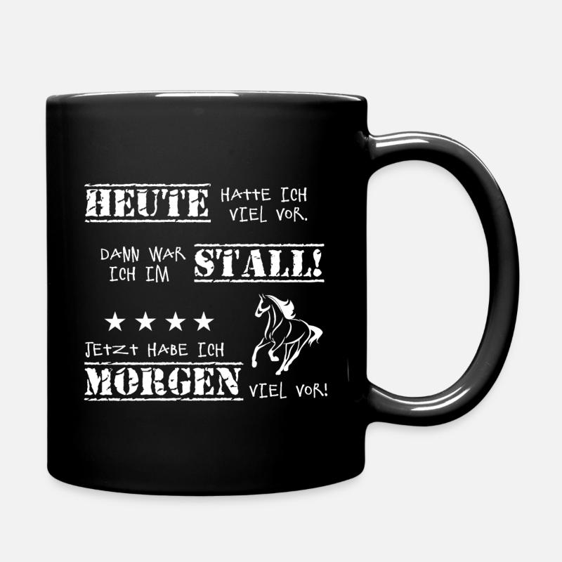 Pferde Reiten T-Shirt Pferdespruch - Tasse einfarbig - Schwarz