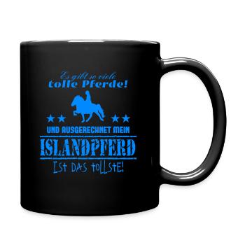 Isländer T-Shirt Islandpferd Island Pony - Tasse einfarbig - Schwarz - Rechts