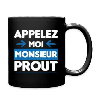 cadeau drôle monsieur prout - Mug uni - noir - Droite