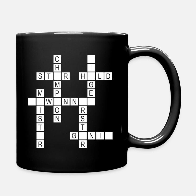 Kreuzworträtsel - Tasse einfarbig - Schwarz